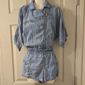 Blank NYC Denim Short Sleeve Romper
